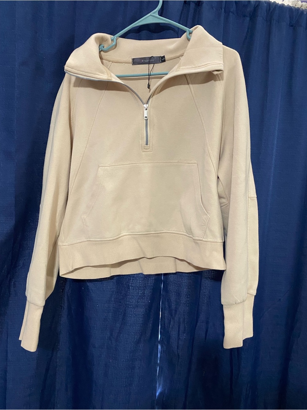 Half-Zip Cream Pullover Sweatshirt - Women